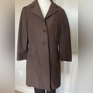 Banana Republic Linen Blend Deep Chocolate Trench Coat